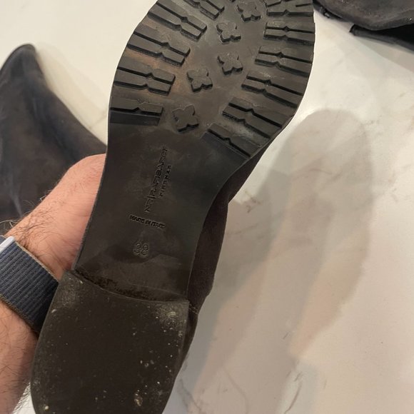 Ron White Grey Stretch Eco Suede Boot Size Euro 38/US 7.5/8 NEW - Picture 2 of 10